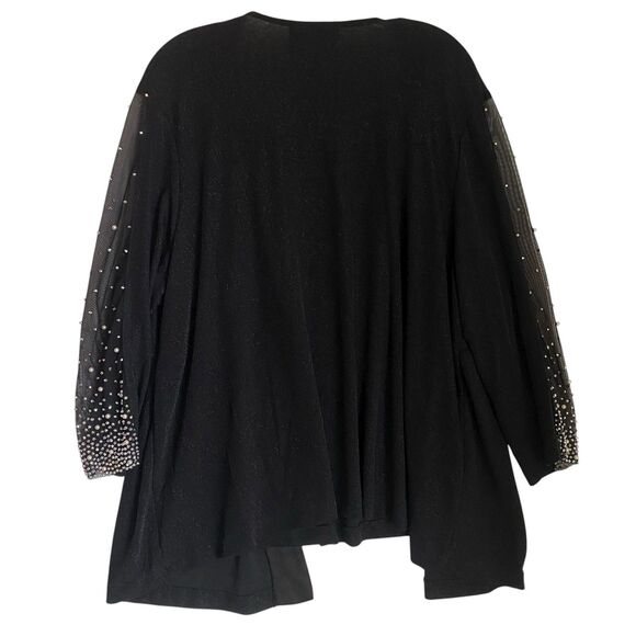 Alex Evening Beaded Sleeve Twinset 2X Black Fairy Glam Party Wedding Guest Wear - Picture 2 of 9